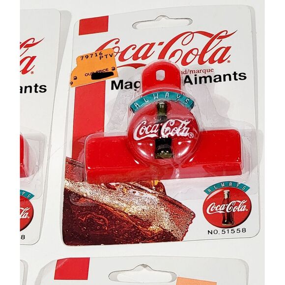 4 Vintage Coca Cola Chip Clip Fridge Magnet 1995 NOS No.51558 - Picture 4 of 12